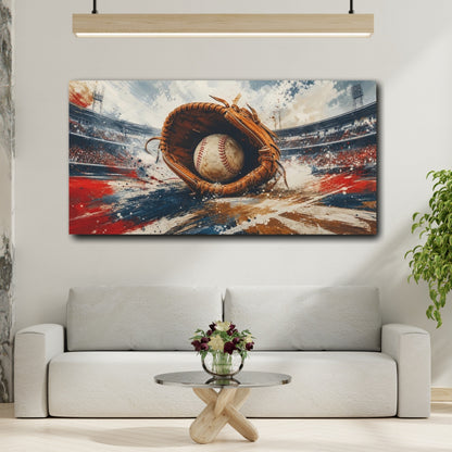 Mockup 2. Sports Baseball Baseball Stadium Art shown as canvas print