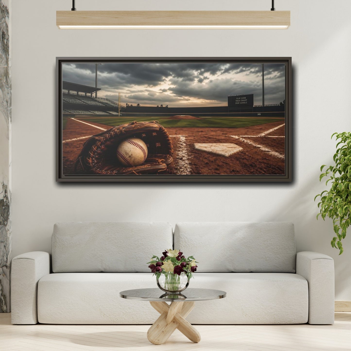 Mockup 2. Sports Baseball Field Baseball Field shown as framed canvas print