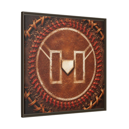 Main Mockup. Sports Baseball Field Baseball Home Plate shown as framed canvas print