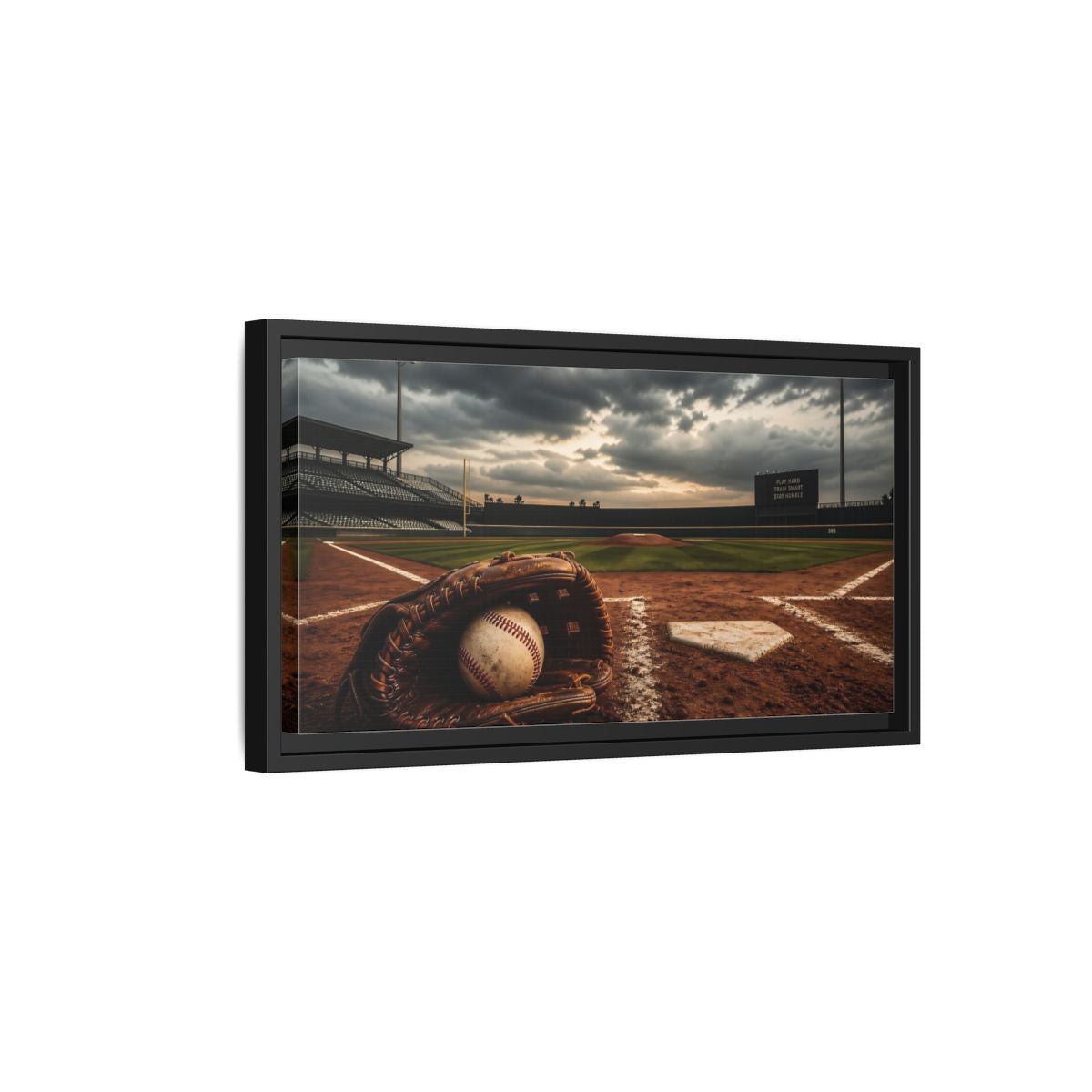 Side Mockup 8. Sports Baseball Field Baseball Field shown as framed canvas print