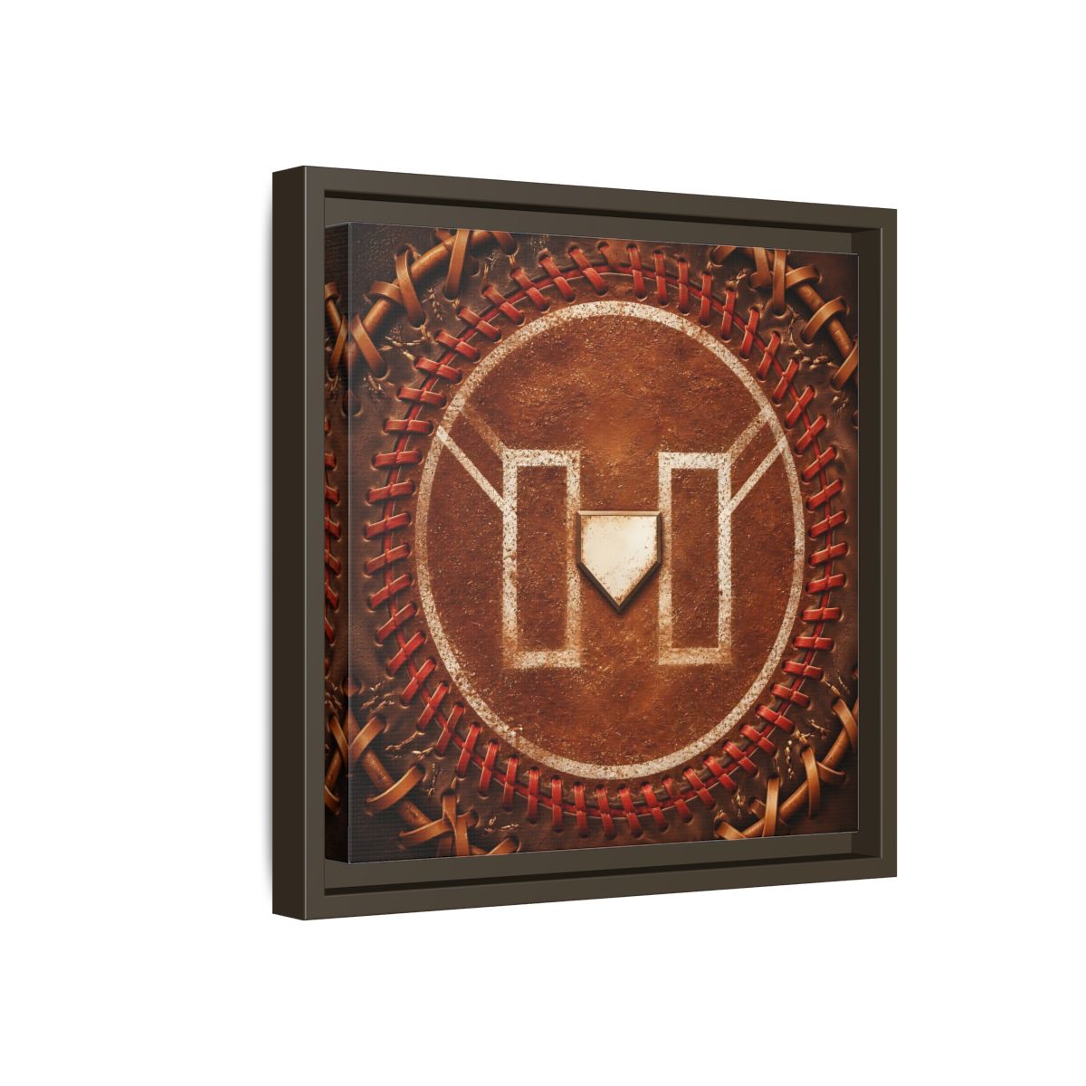 Side Mockup 17. Sports Baseball Field Baseball Home Plate shown as framed canvas print