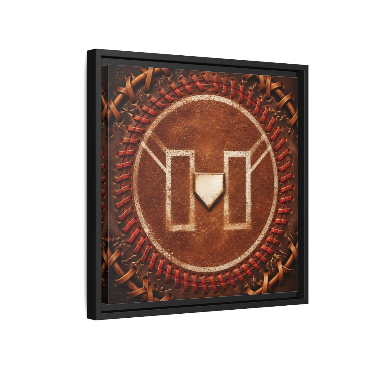 Side Mockup 15. Sports Baseball Field Baseball Home Plate shown as framed canvas print