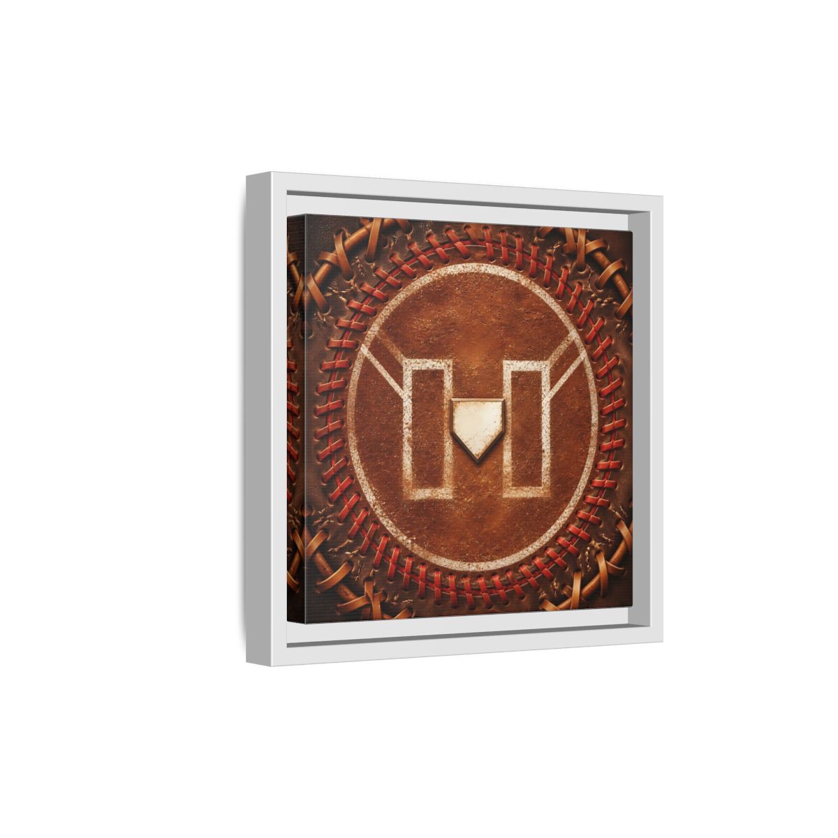 Side Mockup 19. Sports Baseball Field Baseball Home Plate shown as framed canvas print