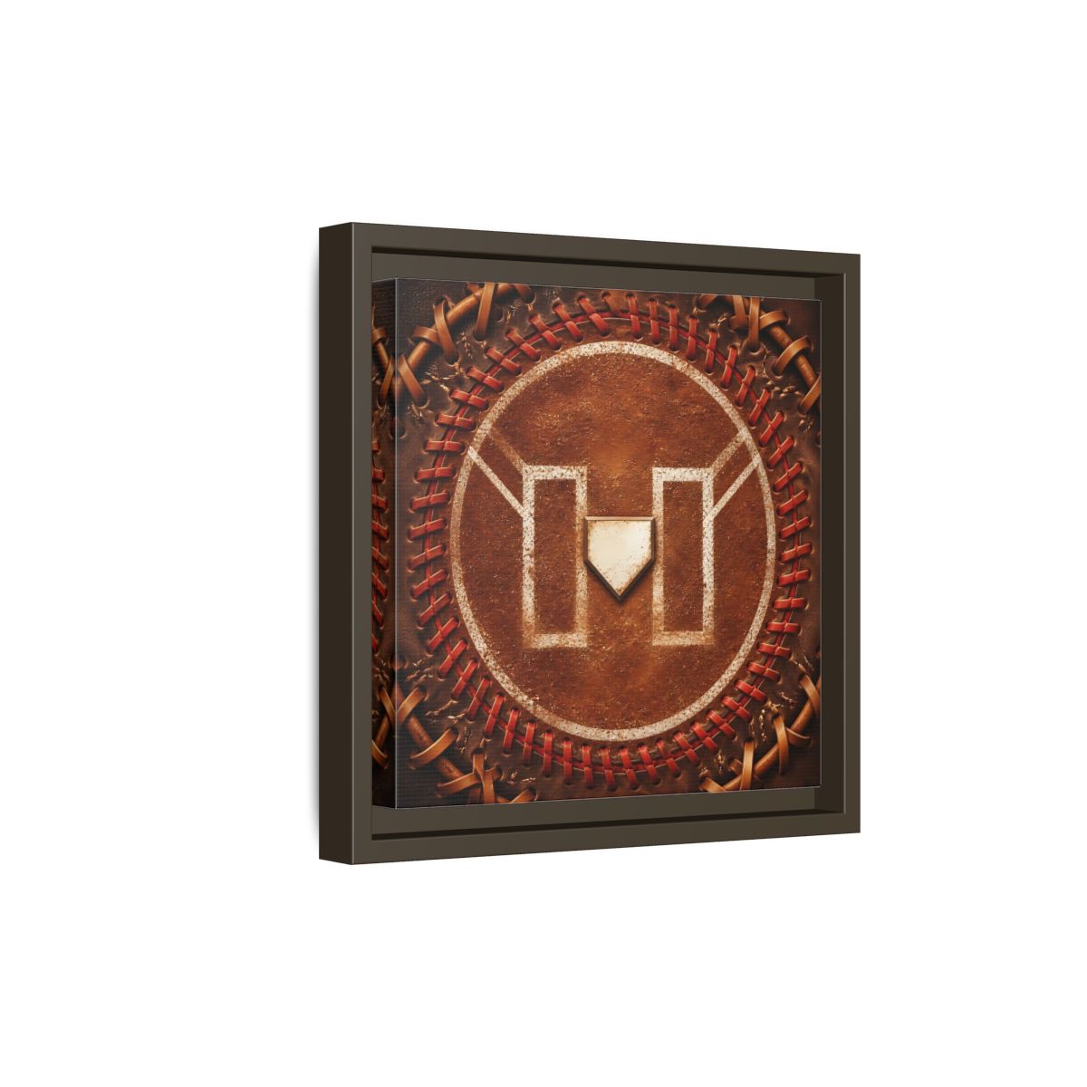 Side Mockup 20. Sports Baseball Field Baseball Home Plate shown as framed canvas print
