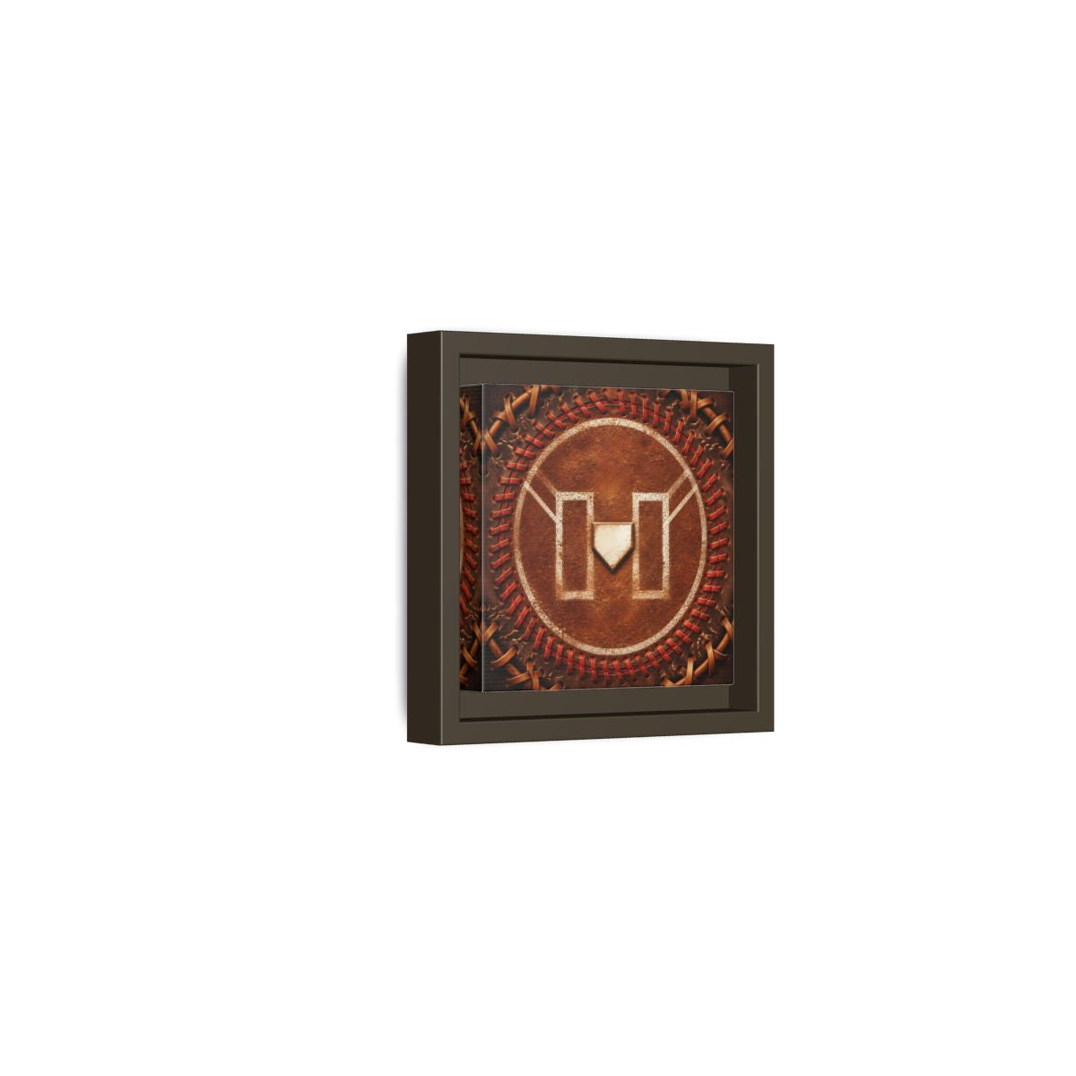 Side Mockup 23. Sports Baseball Field Baseball Home Plate shown as framed canvas print