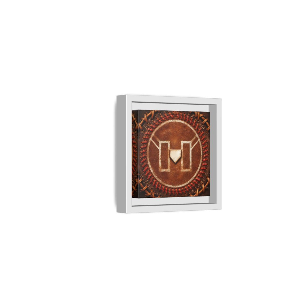 Side Mockup 22. Sports Baseball Field Baseball Home Plate shown as framed canvas print