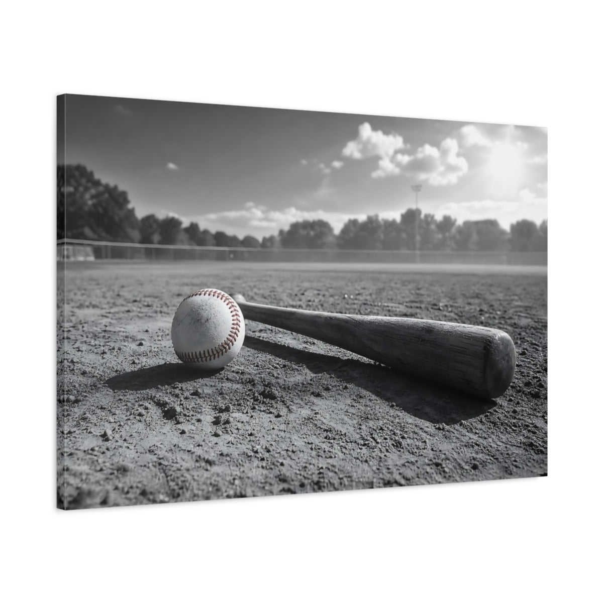 Main Mockup. Sports Baseball Monochrome Baseball shown as canvas print