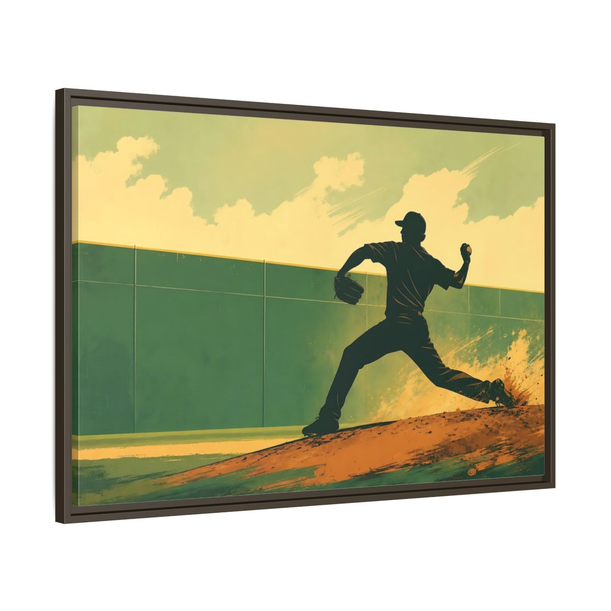 Main Mockup. Sports Baseball Pitcher Baseball Pitcher shown as framed canvas print