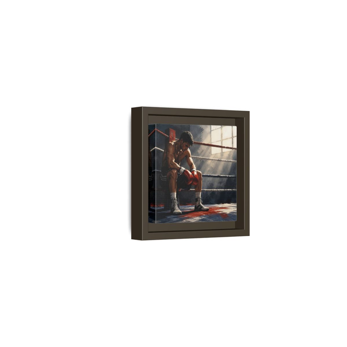 Side Mockup 23. Sports Boxer Boxing Athlete shown as framed canvas print