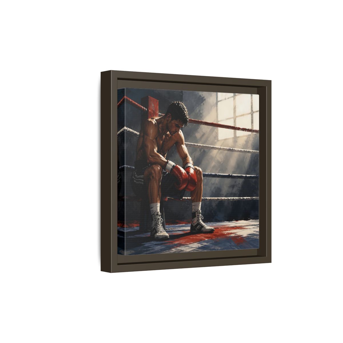 Side Mockup 20. Sports Boxer Boxing Athlete shown as framed canvas print