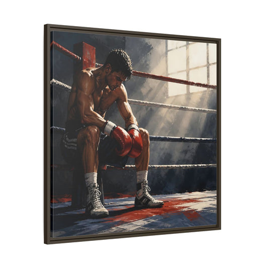 Main Mockup. Sports Boxer Boxing Athlete shown as framed canvas print