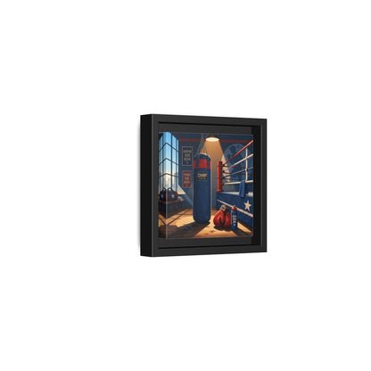 Side Mockup 24. Sports Boxing Gym Blue Red Boxing shown as framed canvas print