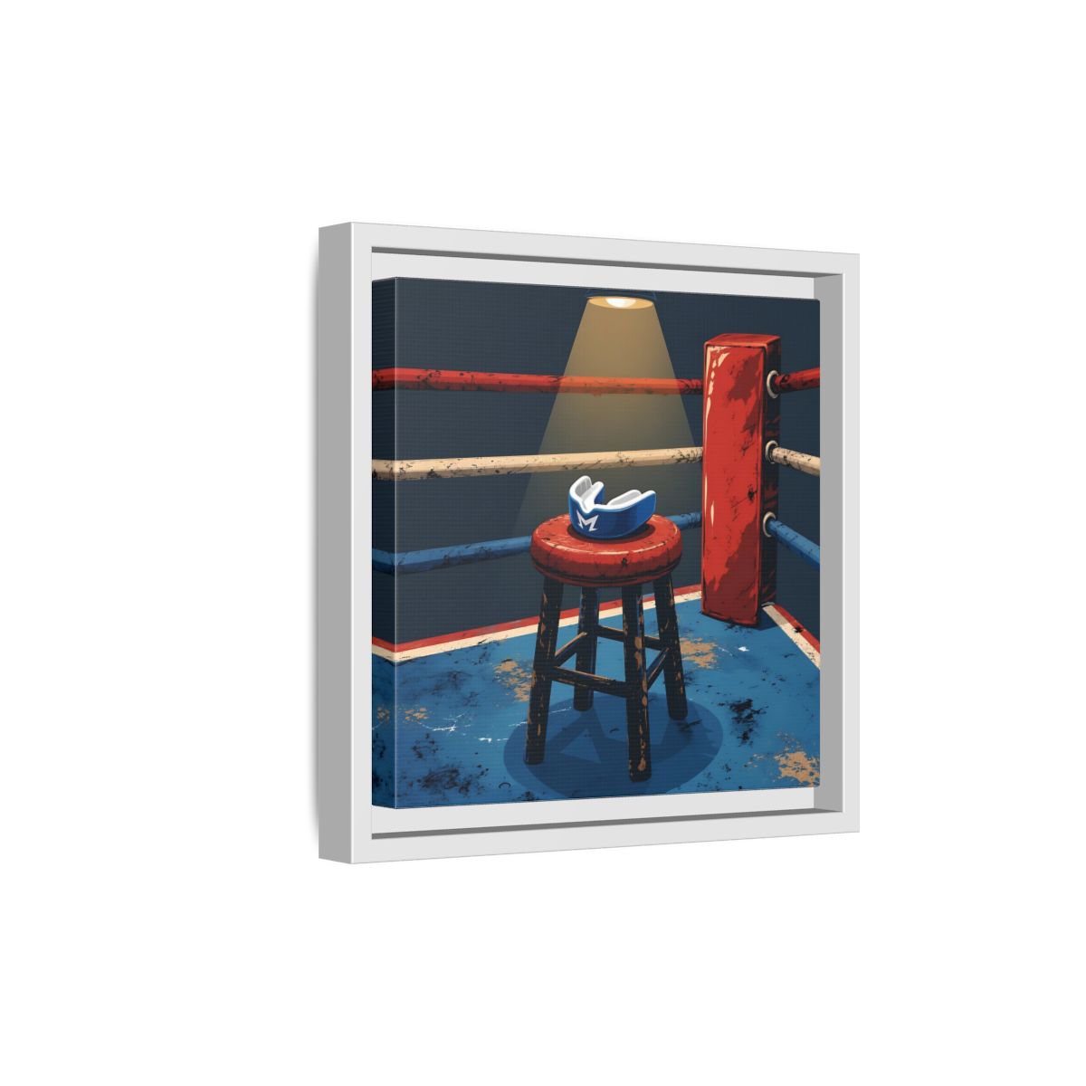 Side Mockup 19. Sports Boxing Ring Boxing Ring Art shown as framed canvas print