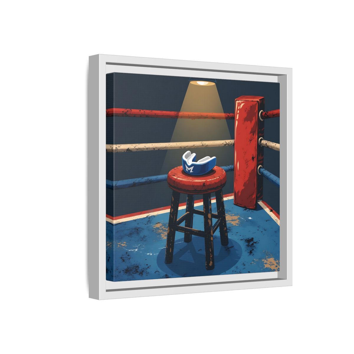 Side Mockup 16. Sports Boxing Ring Boxing Ring Art shown as framed canvas print