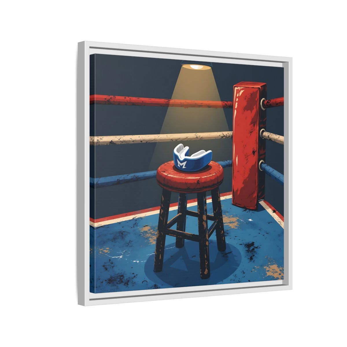 Side Mockup 10. Sports Boxing Ring Boxing Ring Art shown as framed canvas print