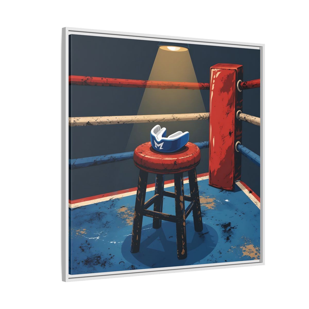 Side Mockup 4. Sports Boxing Ring Boxing Ring Art shown as framed canvas print