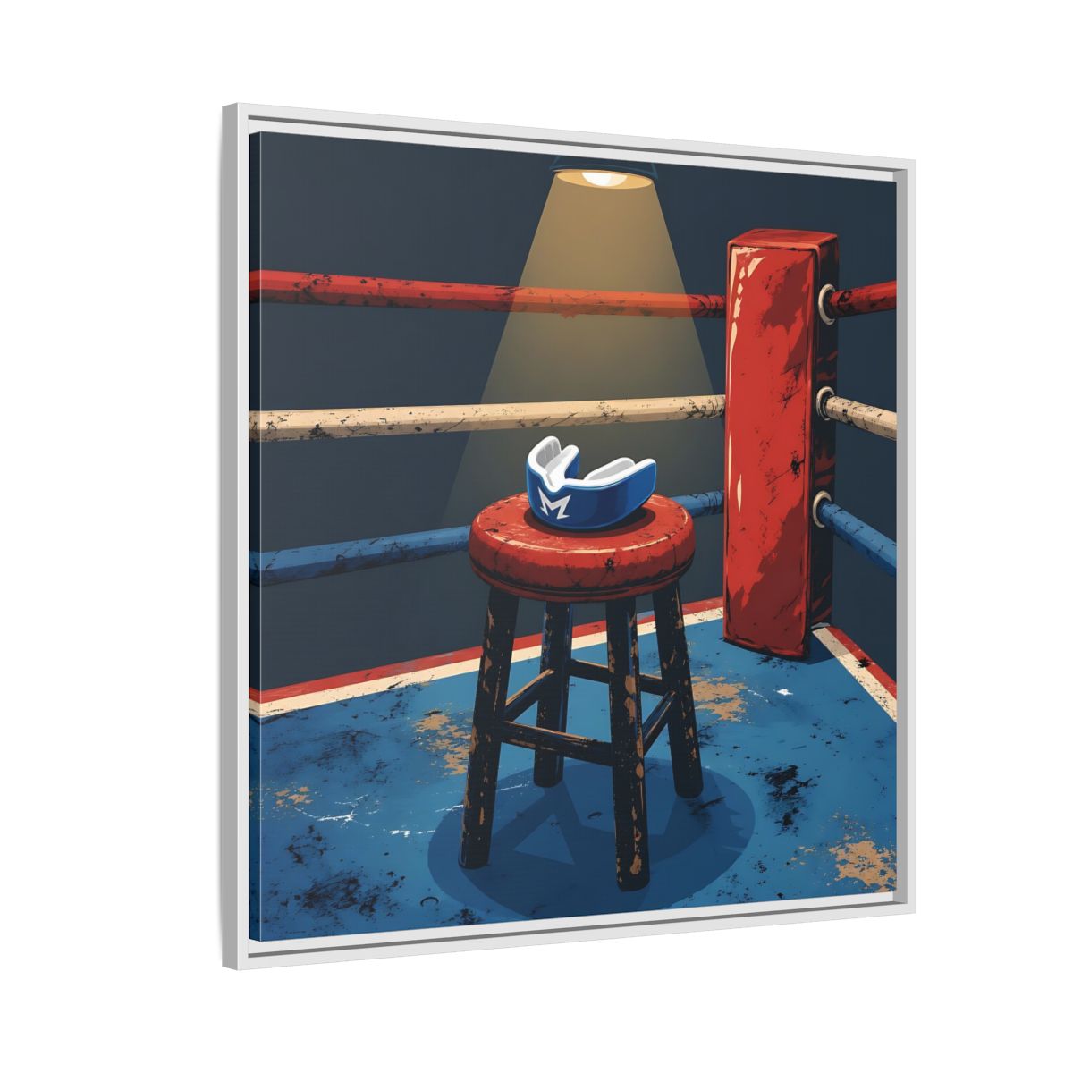 Side Mockup 7. Sports Boxing Ring Boxing Ring Art shown as framed canvas print