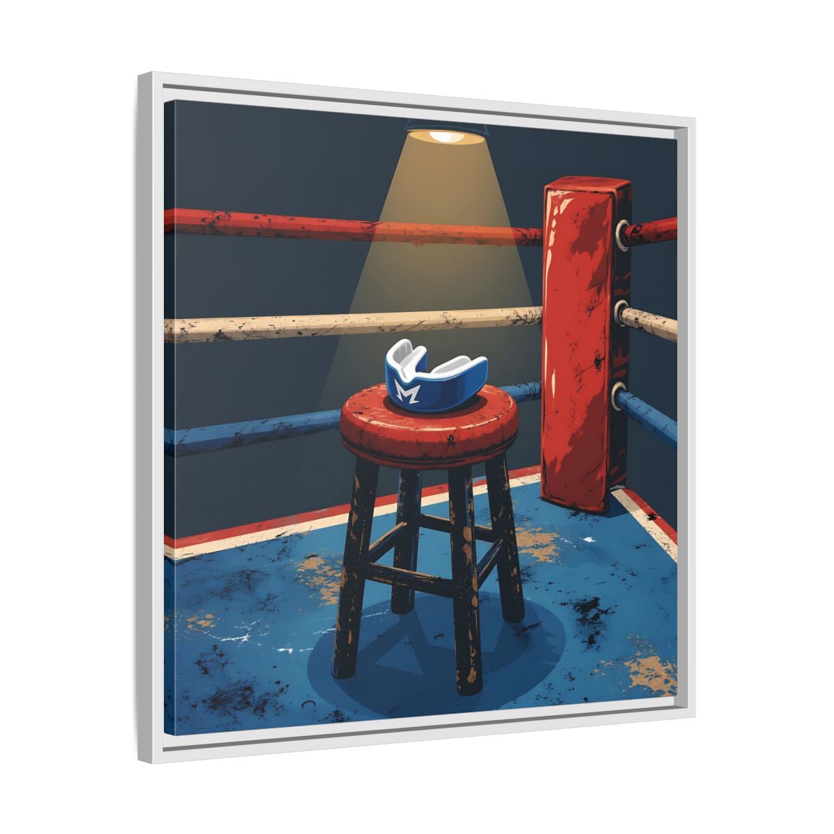 Side Mockup 26. Sports Boxing Ring Boxing Ring Art shown as framed canvas print