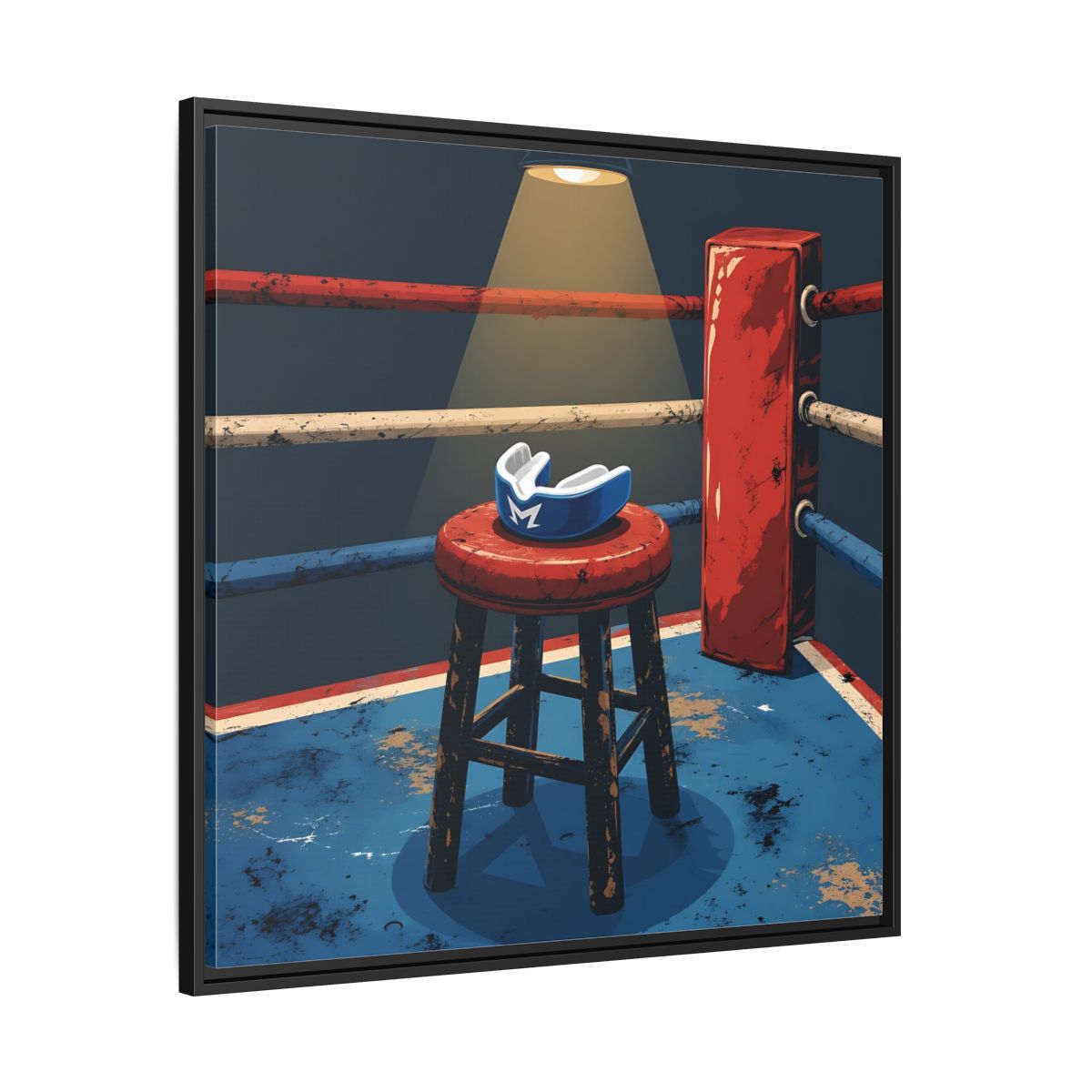 Side Mockup 30. Sports Boxing Ring Boxing Ring Art shown as framed canvas print