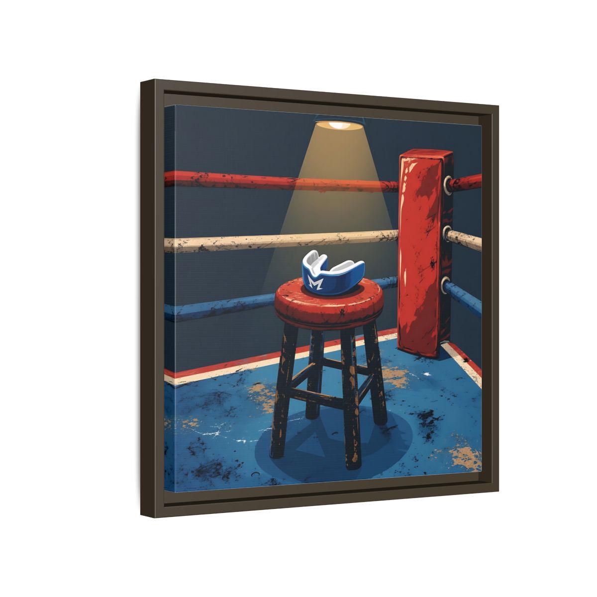 Side Mockup 14. Sports Boxing Ring Boxing Ring Art shown as framed canvas print