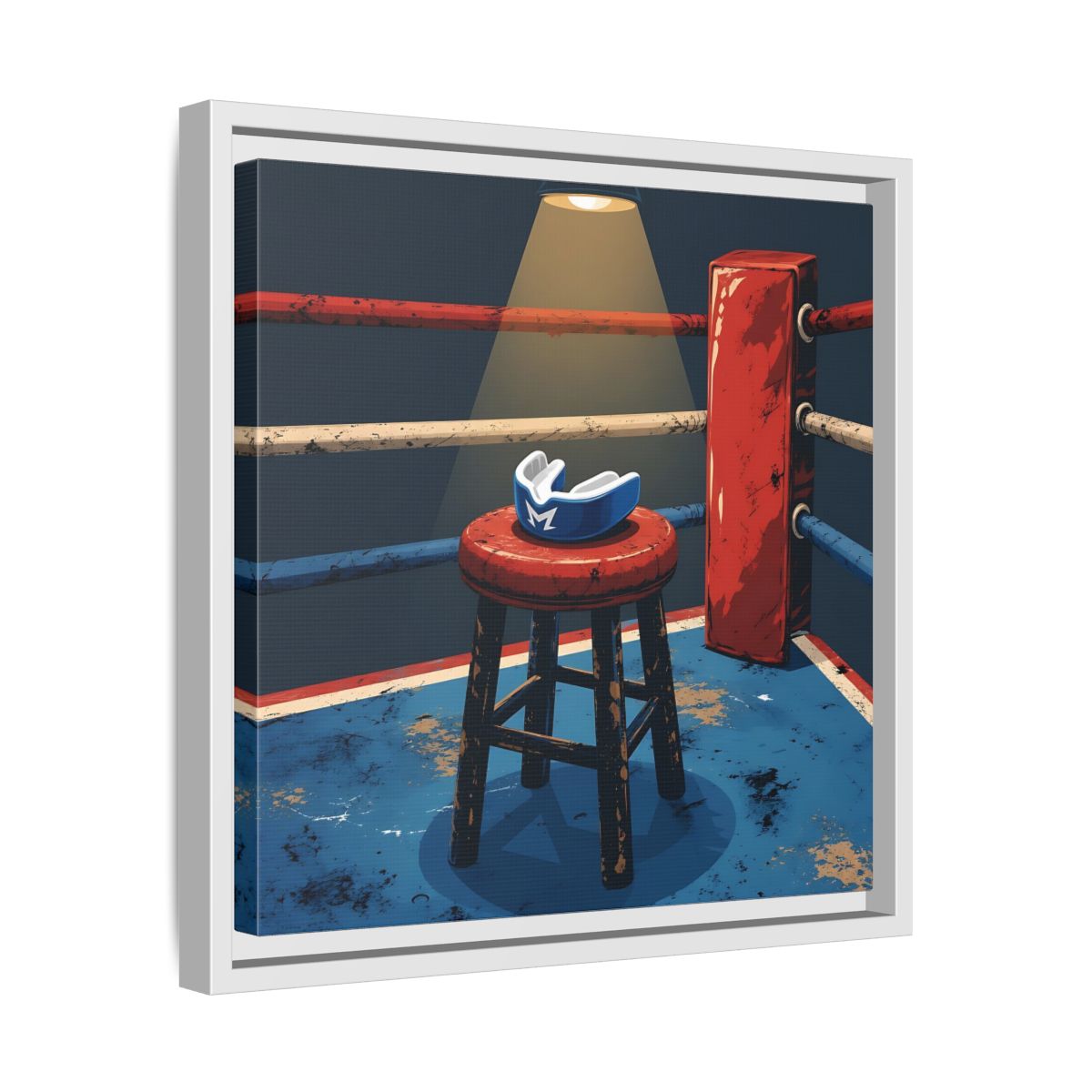 Side Mockup 28. Sports Boxing Ring Boxing Ring Art shown as framed canvas print