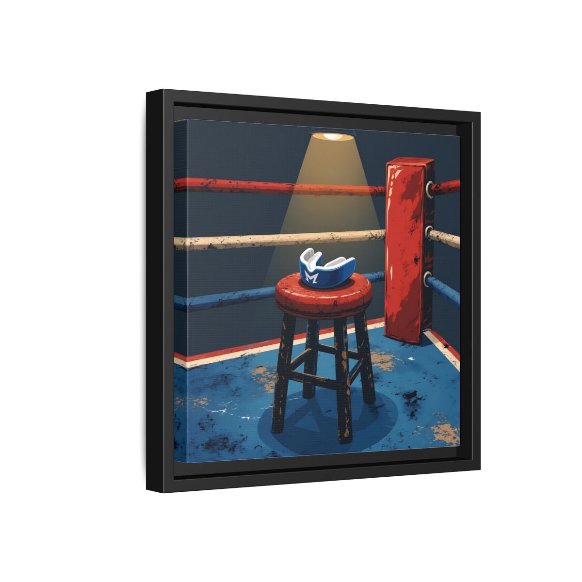 Side Mockup 18. Sports Boxing Ring Boxing Ring Art shown as framed canvas print