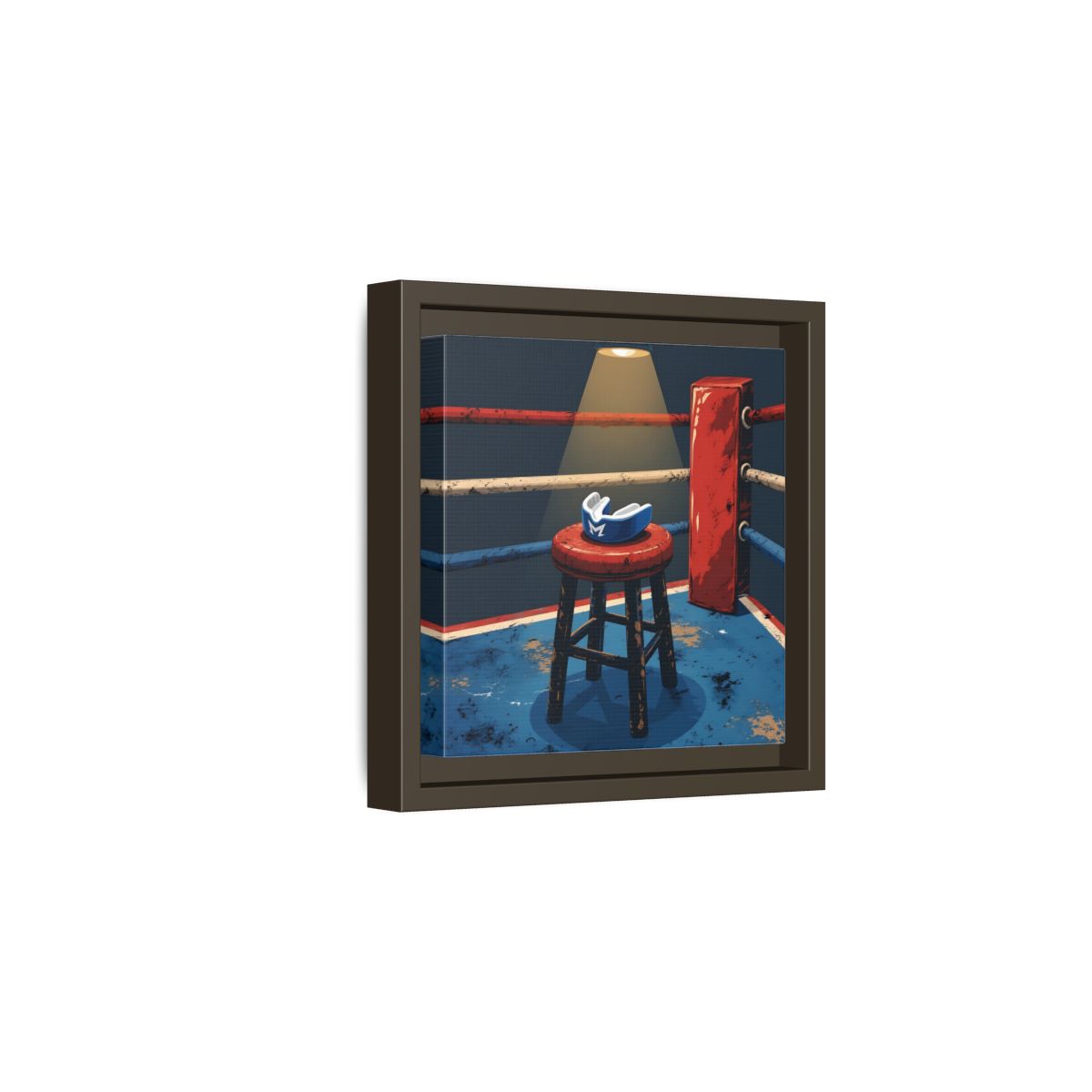 Side Mockup 2. Sports Boxing Ring Boxing Ring Art shown as framed canvas print