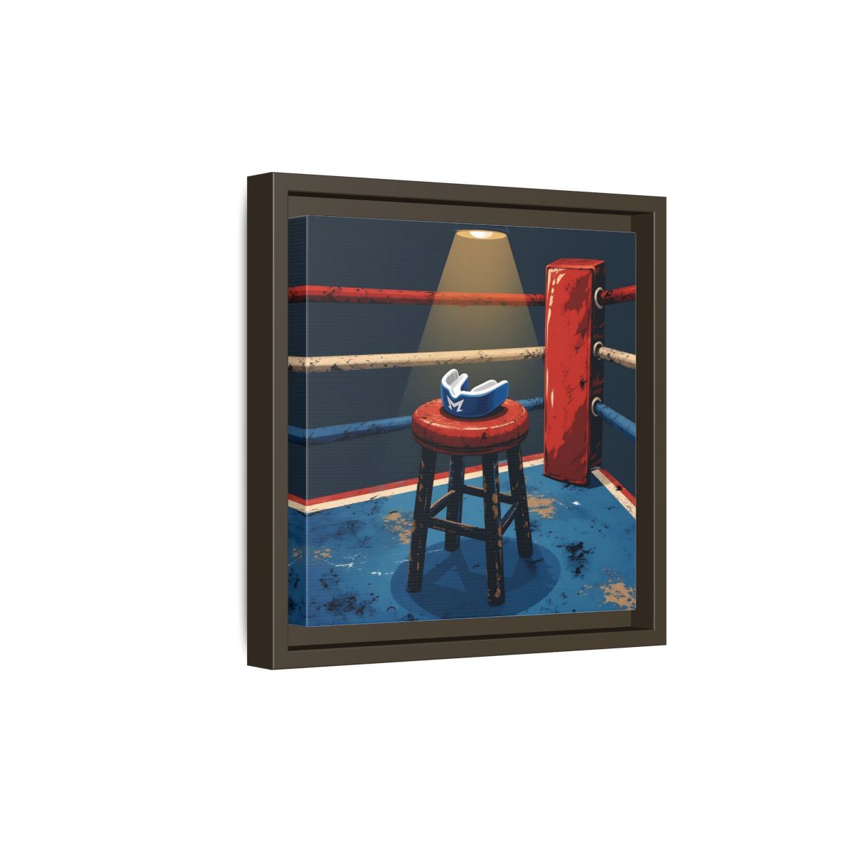 Side Mockup 20. Sports Boxing Ring Boxing Ring Art shown as framed canvas print