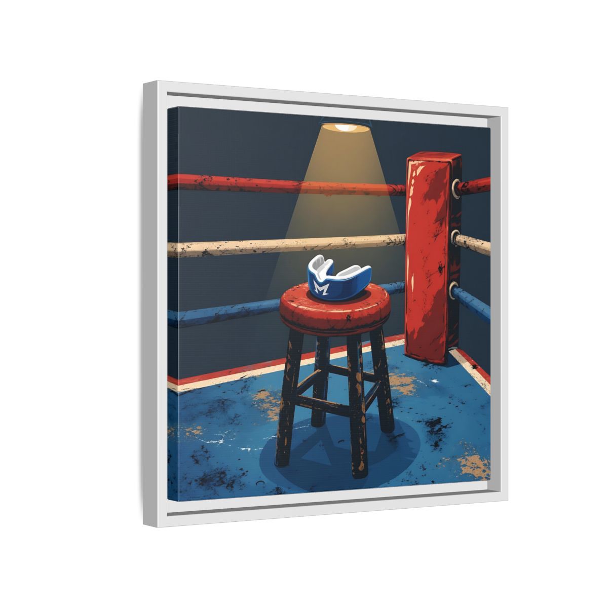 Side Mockup 13. Sports Boxing Ring Boxing Ring Art shown as framed canvas print