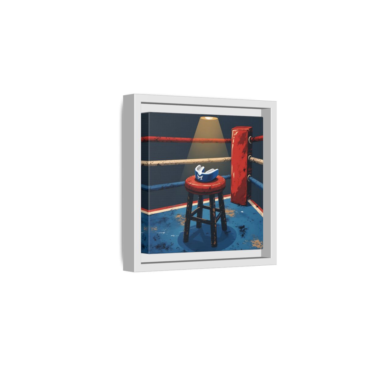 Side Mockup 1. Sports Boxing Ring Boxing Ring Art shown as framed canvas print