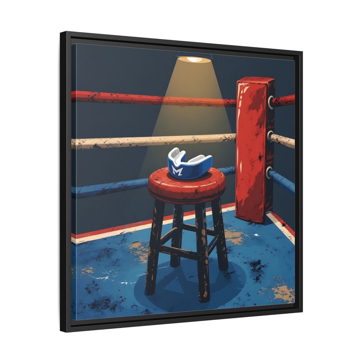 Side Mockup 31. Sports Boxing Ring Boxing Ring Art shown as framed canvas print