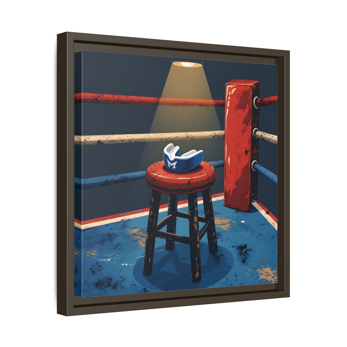 Side Mockup 29. Sports Boxing Ring Boxing Ring Art shown as framed canvas print
