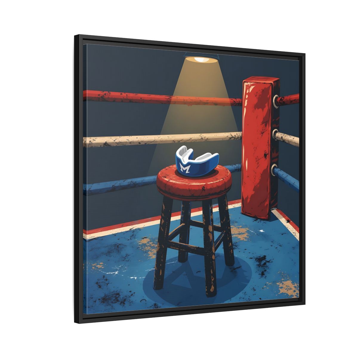 Side Mockup 9. Sports Boxing Ring Boxing Ring Art shown as framed canvas print