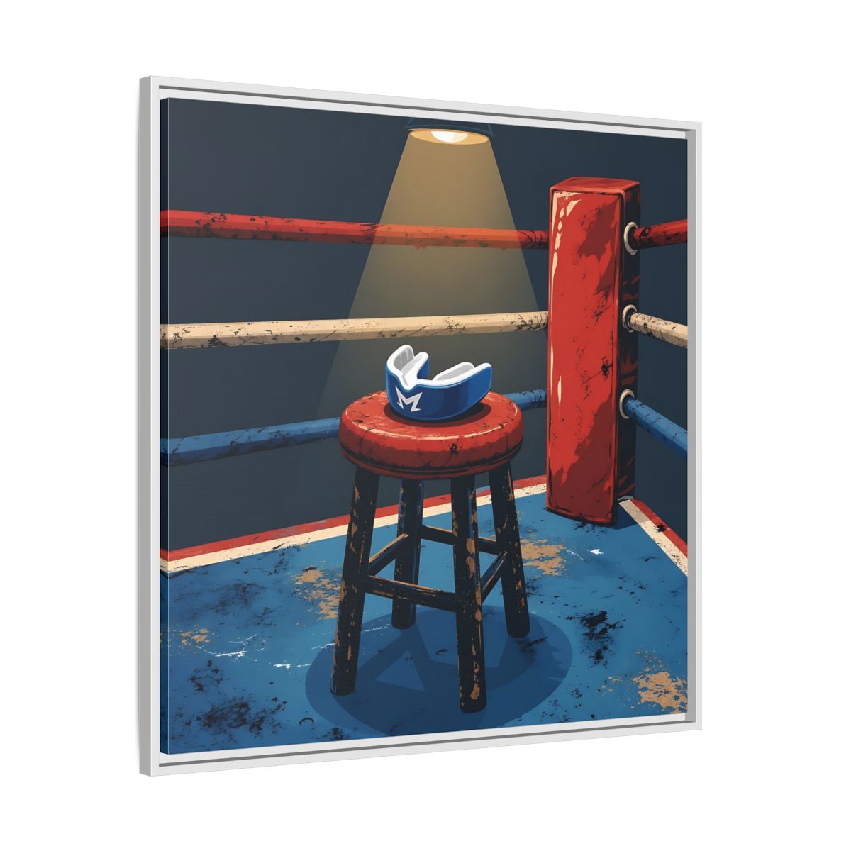 Side Mockup 25. Sports Boxing Ring Boxing Ring Art shown as framed canvas print