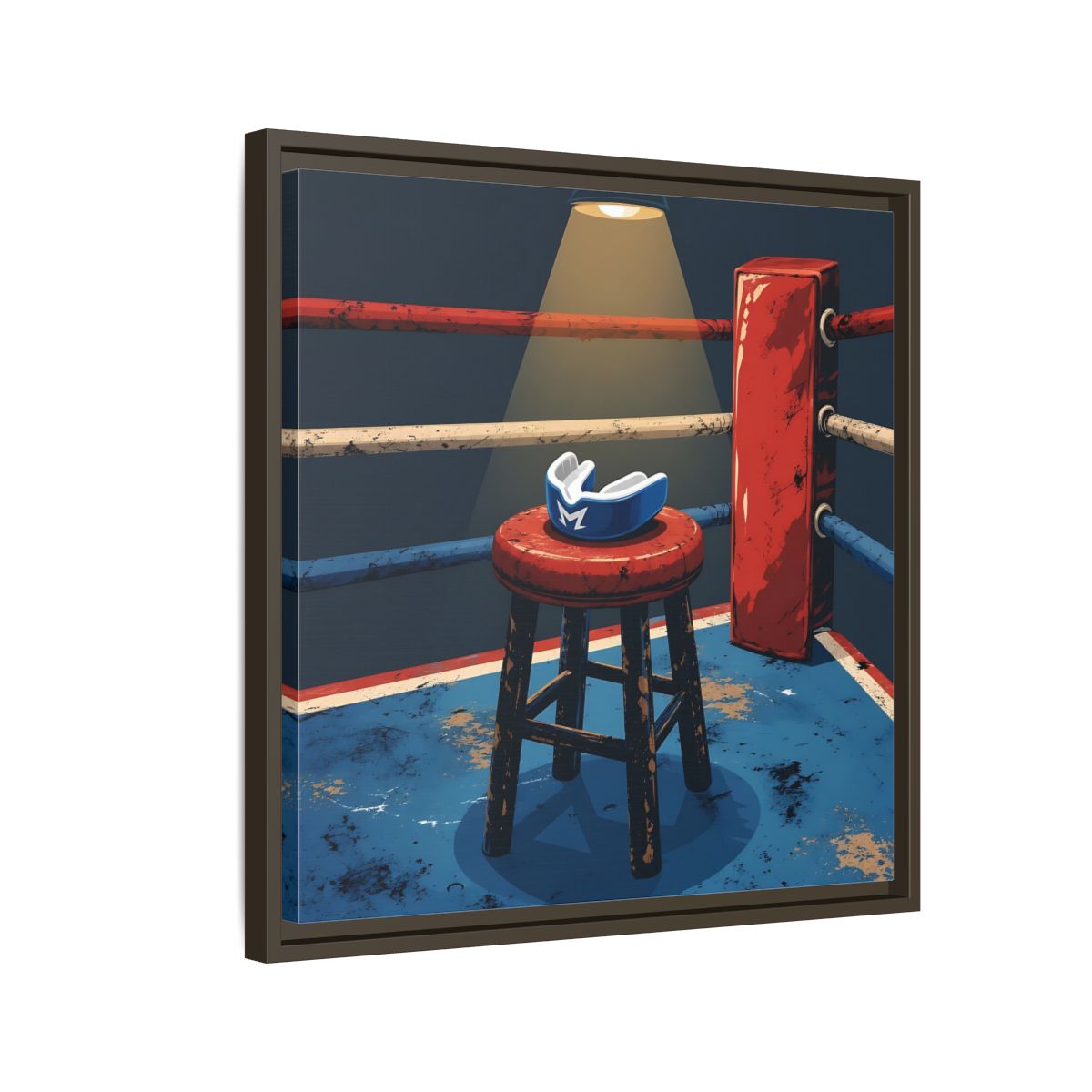 Side Mockup 11. Sports Boxing Ring Boxing Ring Art shown as framed canvas print