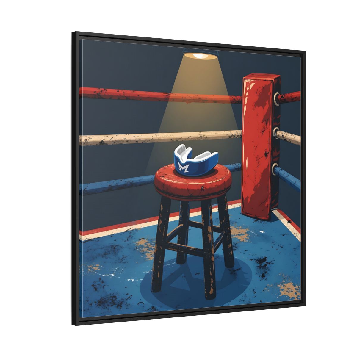 Side Mockup 6. Sports Boxing Ring Boxing Ring Art shown as framed canvas print