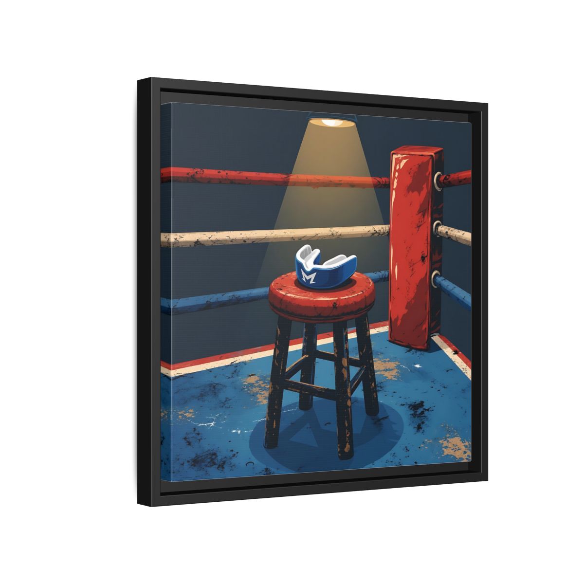 Side Mockup 15. Sports Boxing Ring Boxing Ring Art shown as framed canvas print