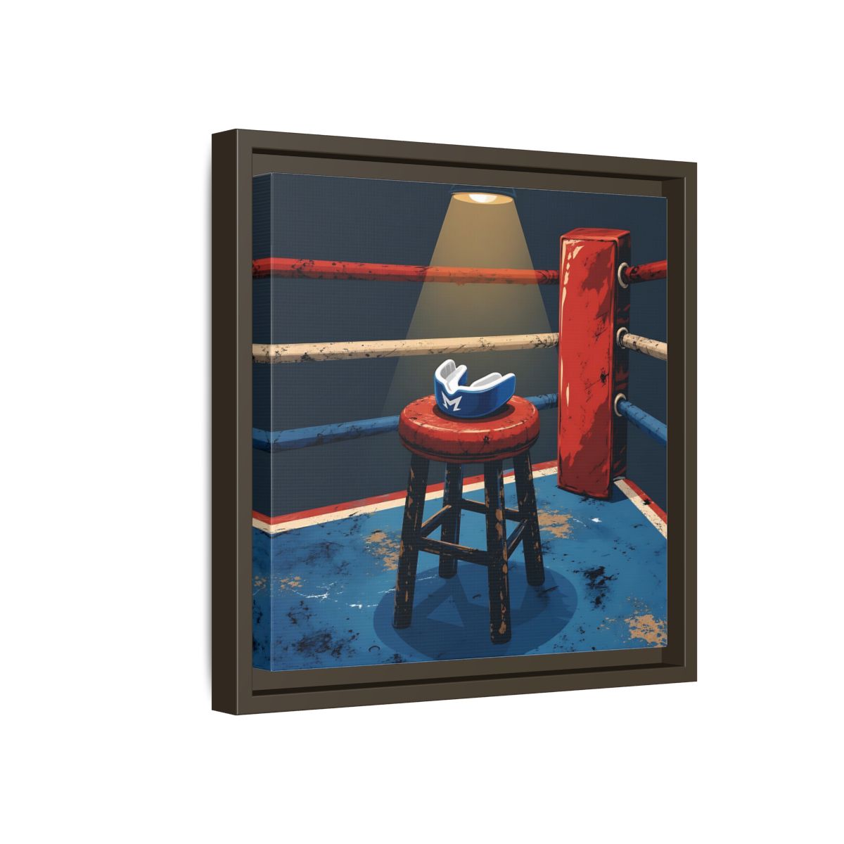 Side Mockup 17. Sports Boxing Ring Boxing Ring Art shown as framed canvas print