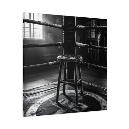 Main Mockup. Sports Boxing Ring Black And White shown as canvas print