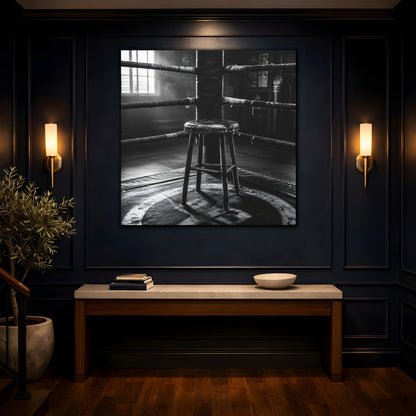 Mockup 4. Sports Boxing Ring Black And White shown as canvas print