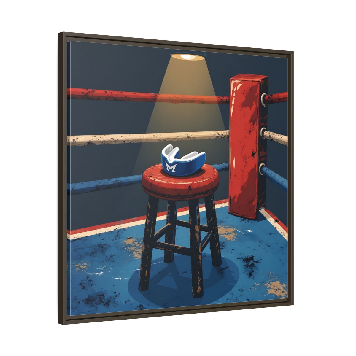 Main Mockup. Sports Boxing Ring Boxing Ring Art shown as framed canvas print