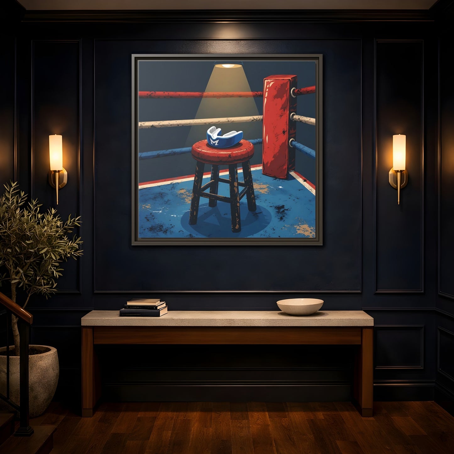 Mockup 4. Sports Boxing Ring Boxing Ring Art shown as framed canvas print