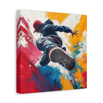 Side Mockup 9. Sports Breakdancer Colorful Dancer shown as canvas print
