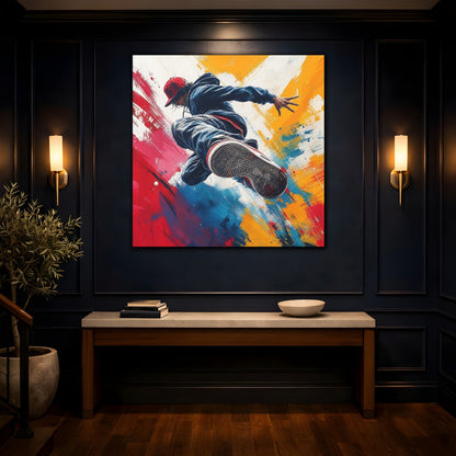 Mockup 4. Sports Breakdancer Colorful Dancer shown as canvas print
