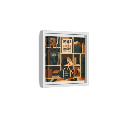 Side Mockup 1. Sports Dance & Yoga Teal Orange shown as framed canvas print