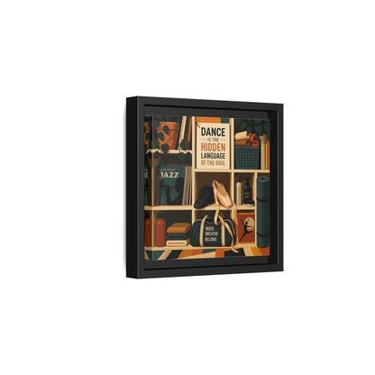 Side Mockup 3. Sports Dance & Yoga Teal Orange shown as framed canvas print
