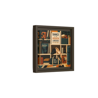Side Mockup 2. Sports Dance & Yoga Teal Orange shown as framed canvas print
