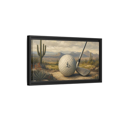 Side Mockup 8. Sports Desert Golf Desert Golf Landscape shown as framed canvas print