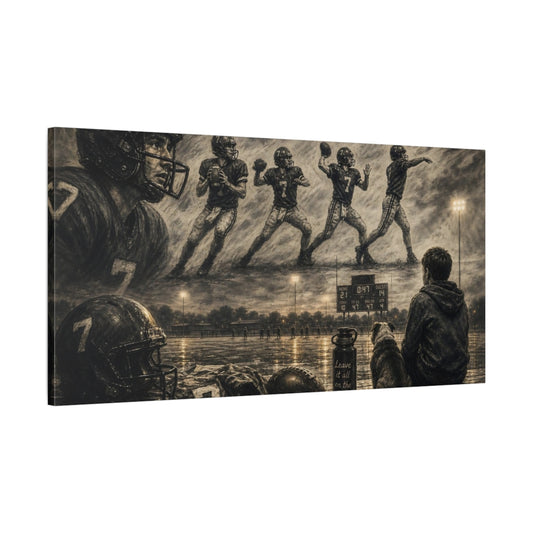 Main Mockup. Sports Football Players Sepia Football shown as canvas print