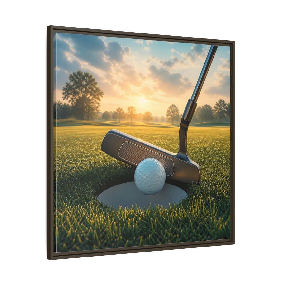Main Mockup. Sports Golf Ball Golf Green shown as framed canvas print